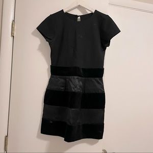 Black Velvet Stripe Dress